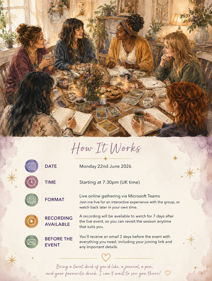 Round the Tarot Table: 🔮 Mid-Year Tarot Check-In - Virtual Live